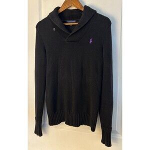 Ralph Lauren Sweater Medium Cotton Shawl Collar Quiet Luxury Timeless Classic